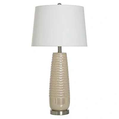 Kirkland's Ceramic Dimpled Table Lamp In White