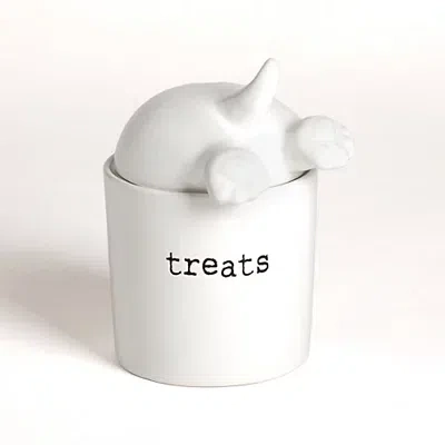 Kirkland's Ceramic Dog Treat Canister In White