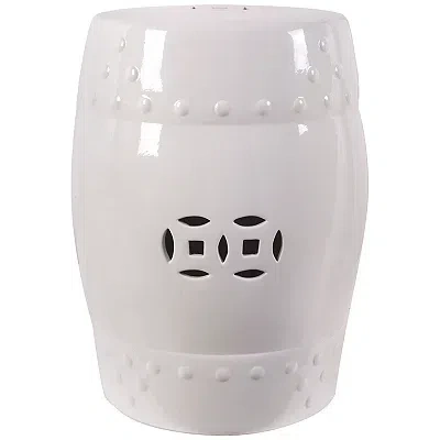 Kirkland's Ceramic Garden Stool In White