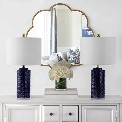 Kirkland's Ceramic Motif Table Lamps In Blue