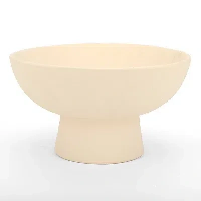 Kirkland's Ceramic Pedestal Decorative Bowl In White
