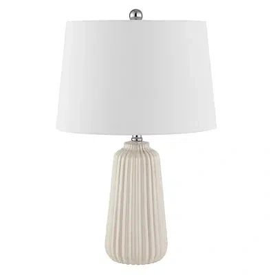 Kirkland's Ceramic Ribbed Sawyer Table Lamp In White