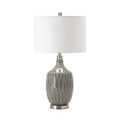 Kirkland's Ceramic Round Base Table Lamp In White