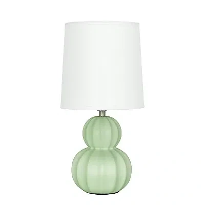 Kirkland's Ceramic Stacked Gourd Petite Table Lamp In Green