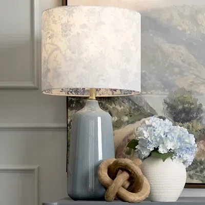 Kirkland's Ceramic Table Lamp With Floral Shade In Multi