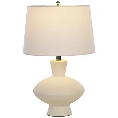 Kirkland's Ceramic Textured Madeline Table Lamp In White