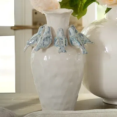 Kirkland's Ceramic Vase With Blue Birds In Multi