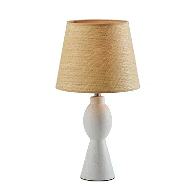 Kirkland's Ceramic Woven Rattan Shade Table Lamp In Brown