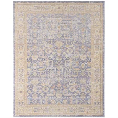 Kirkland's Cerulean Vintage Border Area Rug In Blue