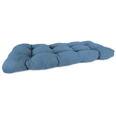 Kirkland's Chambray Blue French Outdoor Wicker Settee Cushion