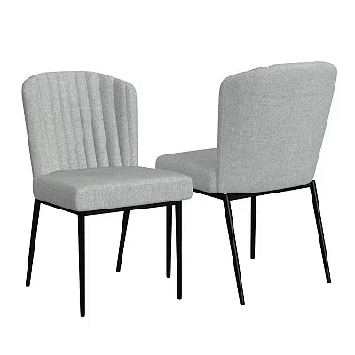 Kirkland's Channel Back Rounded Dining Chairs In Gray