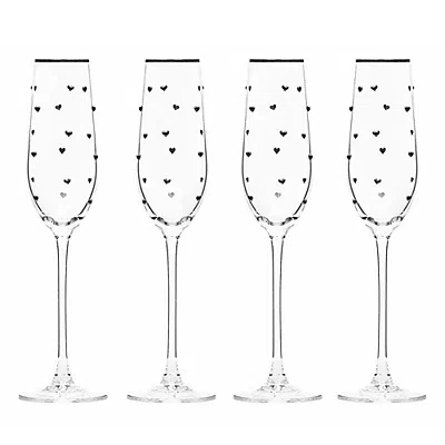 Kirkland's Charming Heart Champagne Flutes In Multi