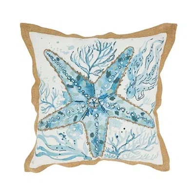 Kirkland's Charming Starfish Outdoor Pillow In Blue