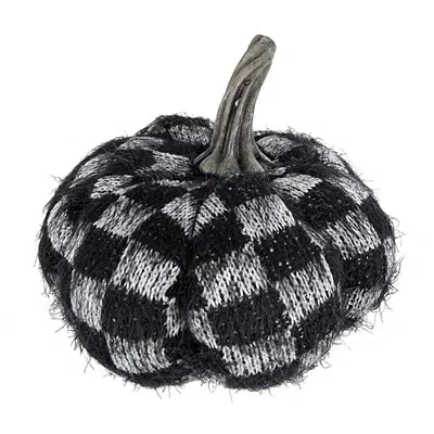 Kirkland's Checkered Fabric Pumpkin In Multi
