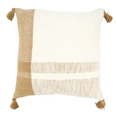 Kirkland's Checkered Tassel Throw Pillow In Neutral