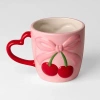 Kirkland's Cherry Bow Heart Handle Mug In Pink
