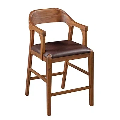 Kirkland's Chestnut Wire-brush Rasmus Counter Stool In Brown