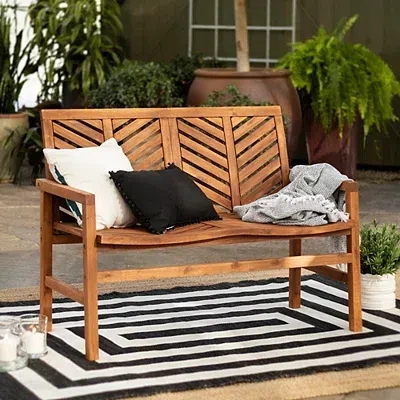 Kirkland's Chevron Outdoor Loveseat In Brown