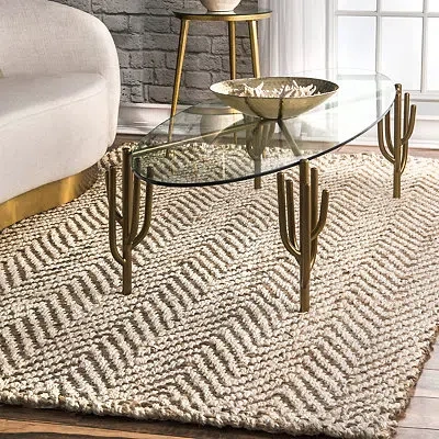 Kirkland's Chevron Valen Area Rug In Neutral