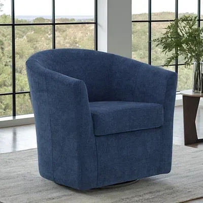 Kirkland's Chloe Swivel Accent Chair In Blue