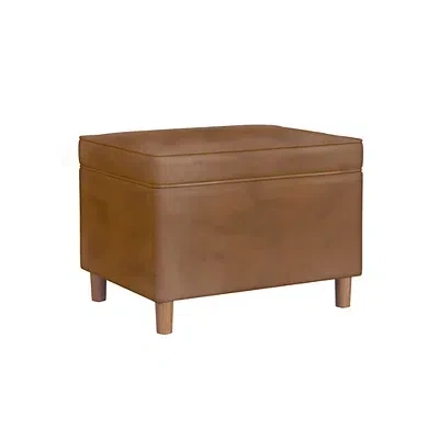 Kirkland's Chocolate Brown Faux Leather Storage Ottoman