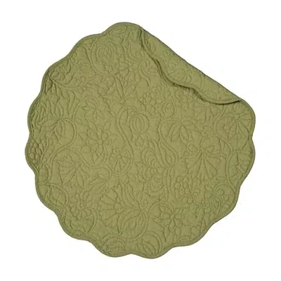 Kirkland's Christiana Sweet Pea Round Placemats In Green