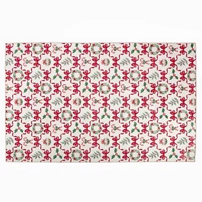 Kirkland's Christmas Bow Washable Area Rug In Multi