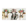Kirkland's Christmas Cow Lineup Canvas Art Print In Multi