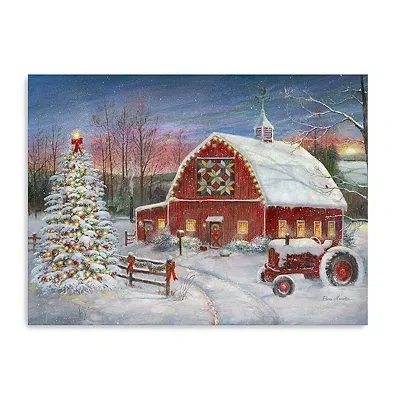 Kirkland's Christmas Cozy Barn Canvas Art Print In Multi