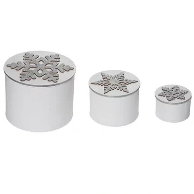 Kirkland's Christmas Nesting Containers In White
