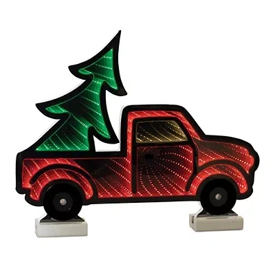 Kirkland's Christmas Tree Pickup Truck Ekkolight Statue In Multi