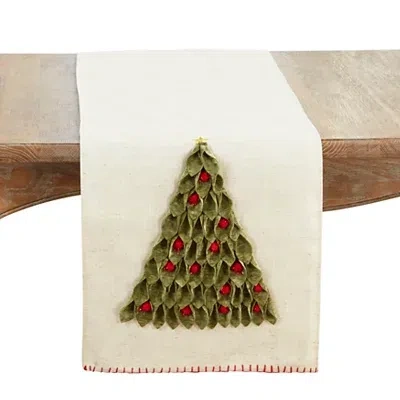 Kirkland's Christmas Tree Pom Table Runner In Multi