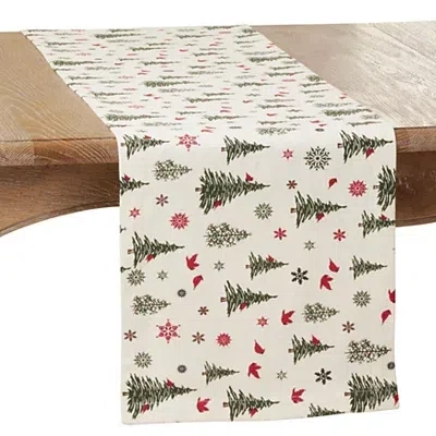 Kirkland's Christmas Trees And Snowflakes Table Runner In Multi