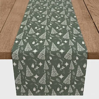 Kirkland's Christmas Trees Table Runner In Green