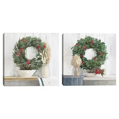 Kirkland's Christmas Wreaths Canvas Prints In Multi