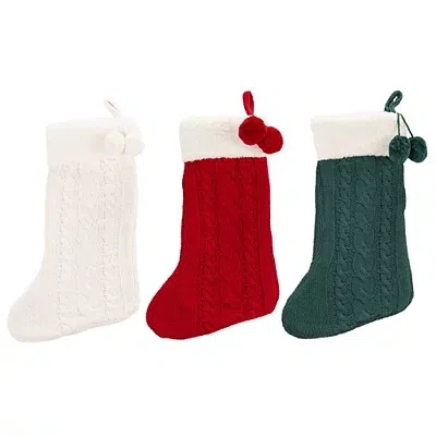 Kirkland's Cinnamon Cable Knit Christmas Stockings In Multi