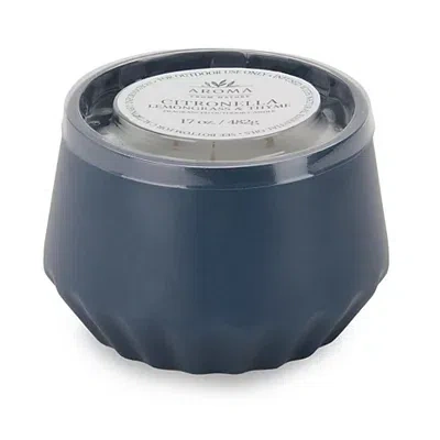 Kirkland's Citronella Lemongrass & Thyme Outdoor Jar Candle In Blue