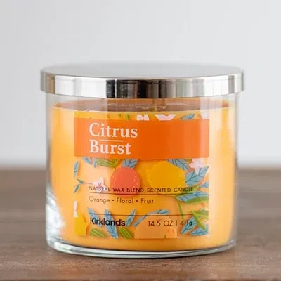 Kirkland's Citrus Burst Three Wick Jar Candle In Orange