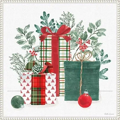 Kirkland's Classic Christmas Gifts Framed Canvas Art Print In Multi