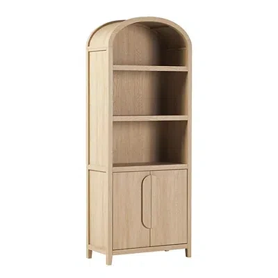 Kirkland's Coastal Arched Modern Chantelle Bookcase In Brown