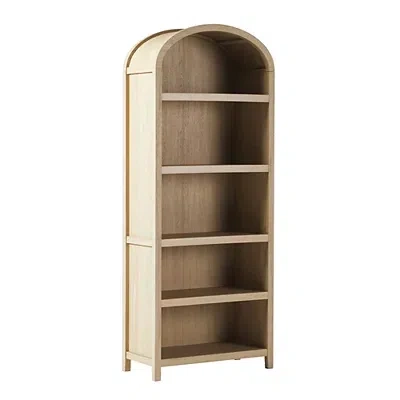 Kirkland's Coastal Arched Modern Open Shelf Bookcase In Brown