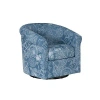 Kirkland's Coastal Bonnie Swivel Accent Chair In Blue