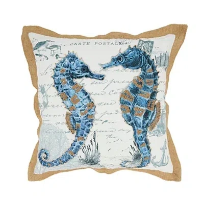 Kirkland's Coastal Seahorse Outdoor Pillow In Blue