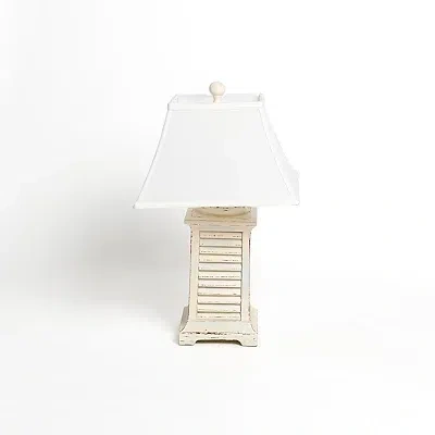 Kirkland's Coastal Shutter Table Lamp In White