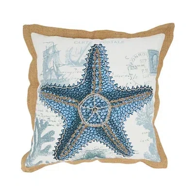 Kirkland's Coastal Starfish Outdoor Pillow In Blue