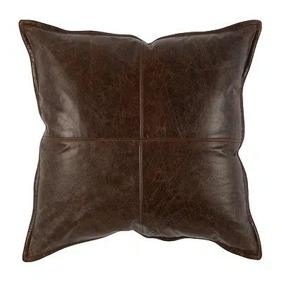 Kirkland's Cocoa Brown Oversized Leather Pillow