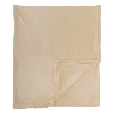 Kirkland's Coconut Milk Solid Plush Throw In Brown