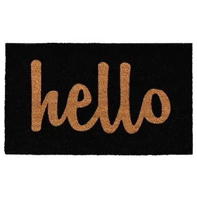 Kirkland's Coir Hello Doormat In Black