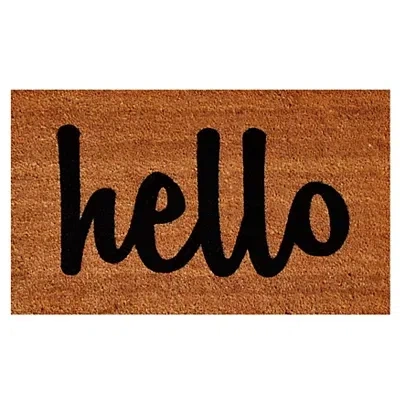 Kirkland's Coir Hello Doormat In Brown