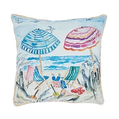 Kirkland's Colorful Beach Outdoor Pillow In Blue